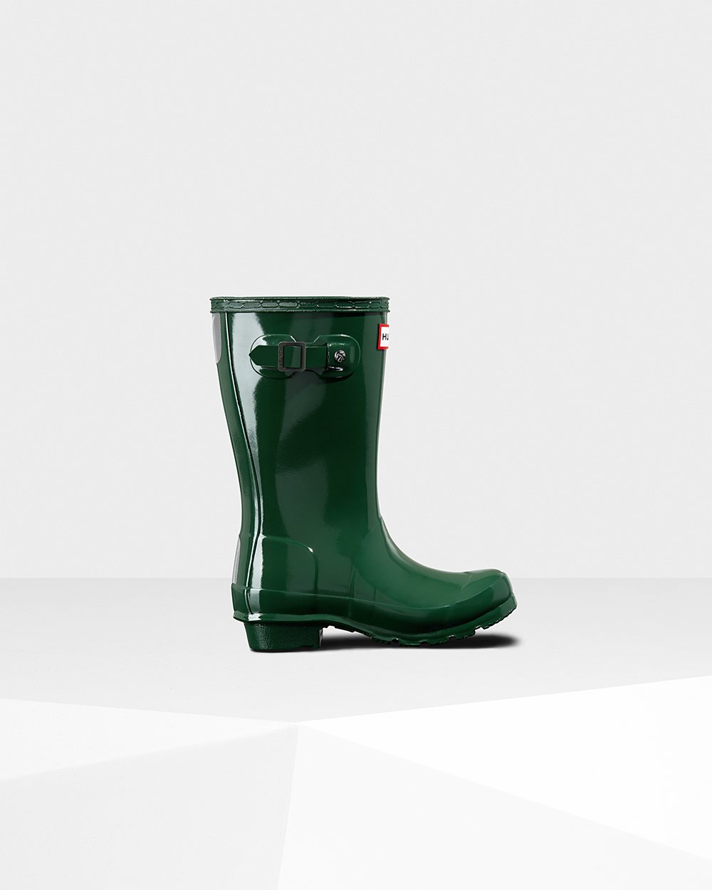 Kids Rain Boots - Hunter Original Big Gloss (51LHKACED) - Green